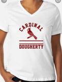Cd woman’s v neck with Cardinal