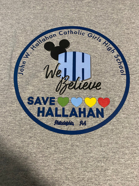 Save Hallahan long sleeve shirt with school song